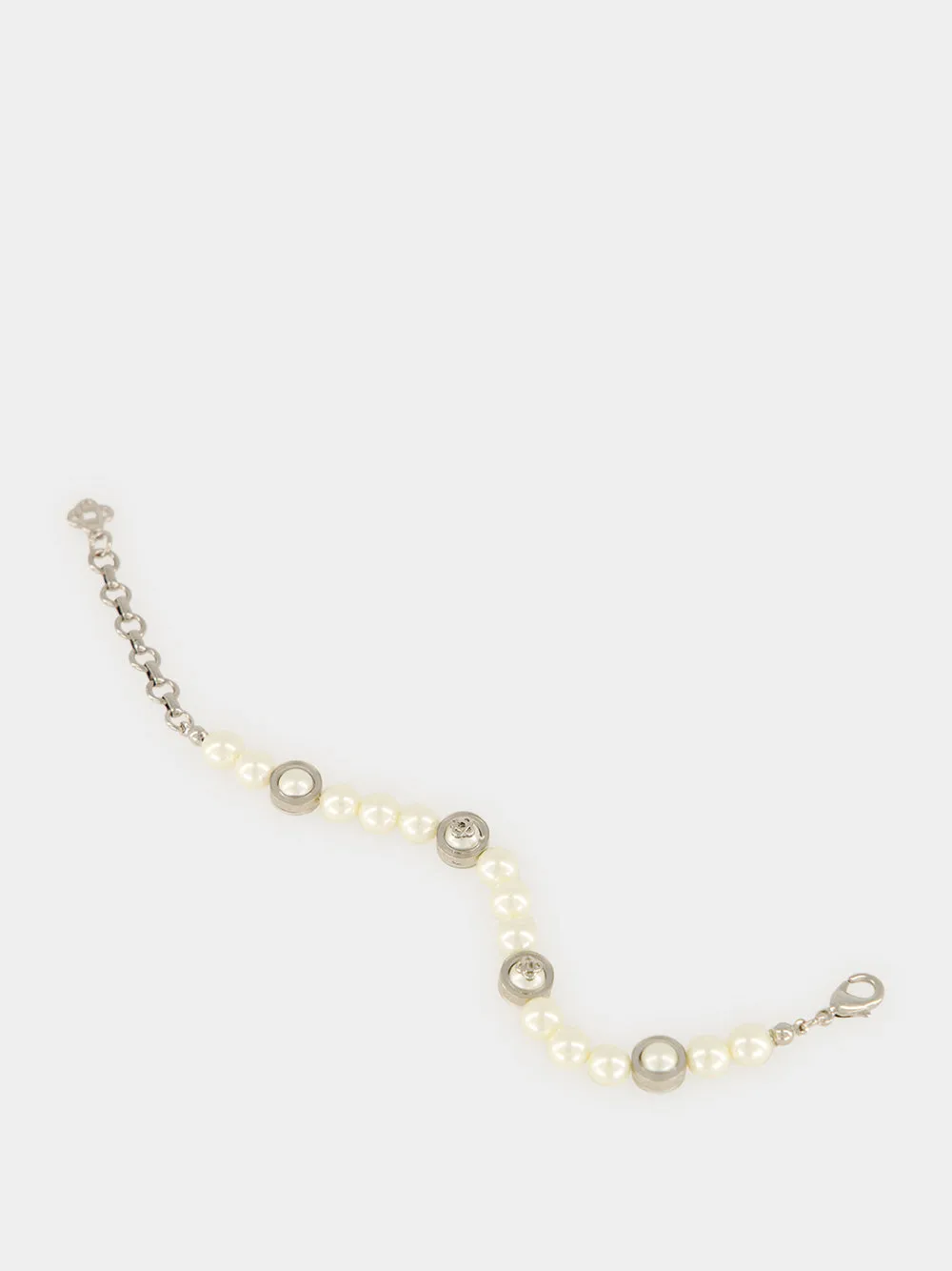 Silver and White Sci-Fi Pearl Bracelet sold by Fashion Clinic product image thumbnail 2