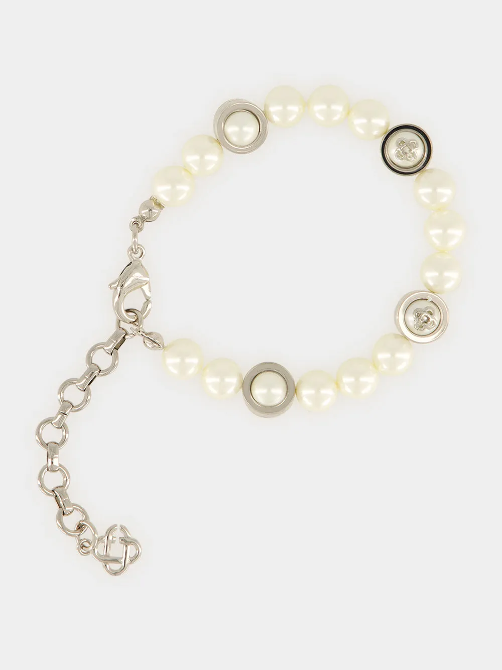 Silver and White Sci-Fi Pearl Bracelet sold by Fashion Clinic product image thumbnail 3