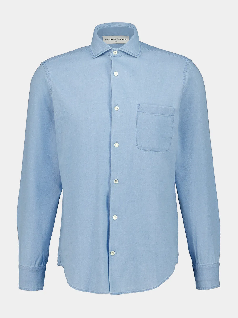 Light Denim Blue Emilio Cotton Shirt sold by Fashion Clinic