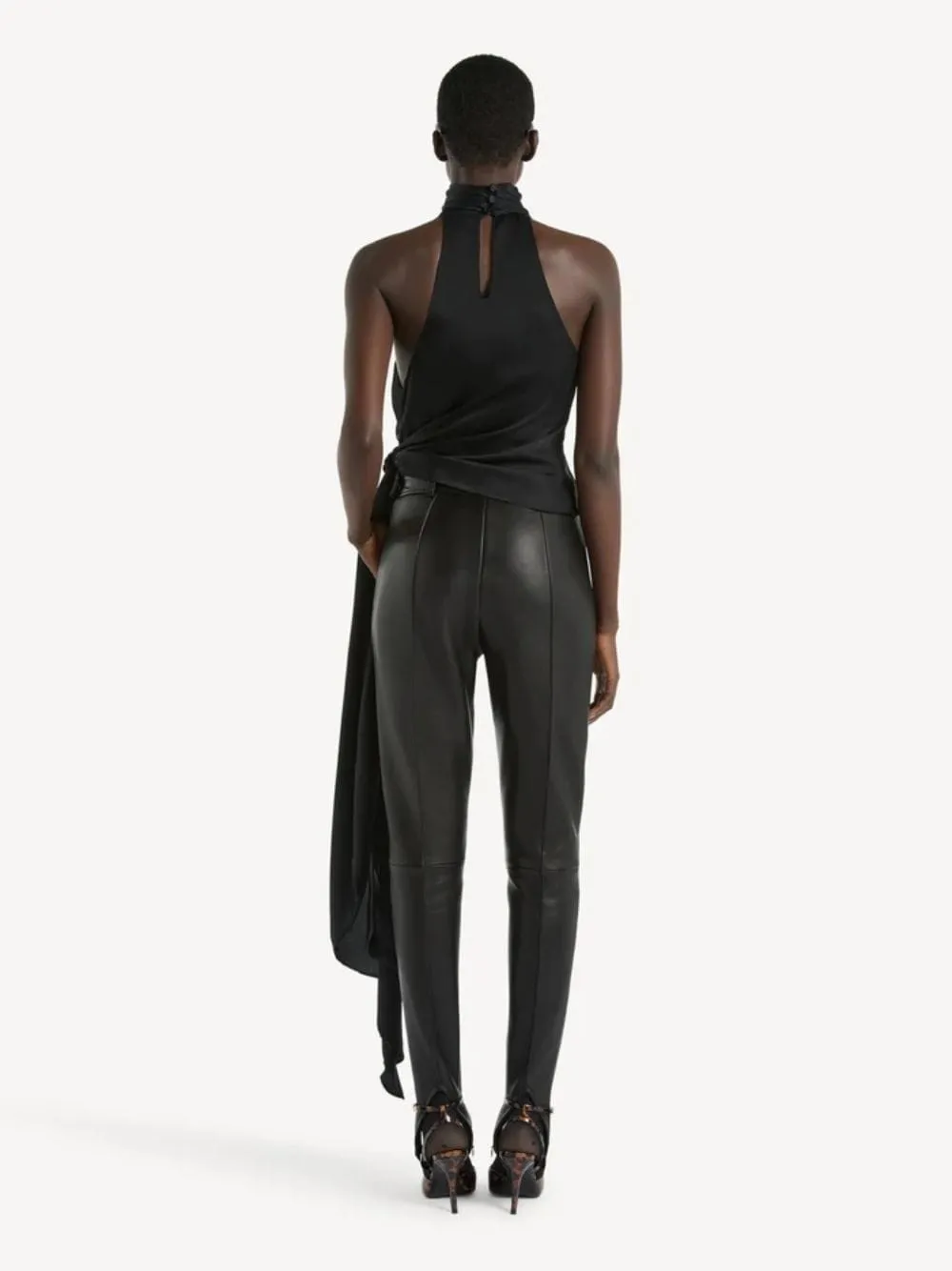 Black Draped Silk Charmeuse Top sold by Fashion Clinic product image thumbnail 3