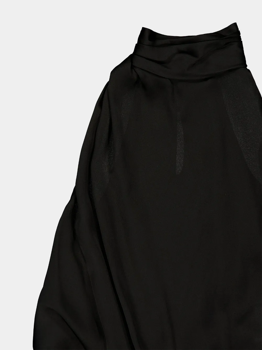 Black Draped Silk Charmeuse Top sold by Fashion Clinic product image thumbnail 5