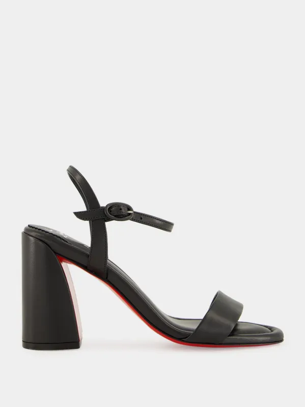 Miss Jane Sandal 85 in Black Lamb Nappa Leather made by Christian Louboutin