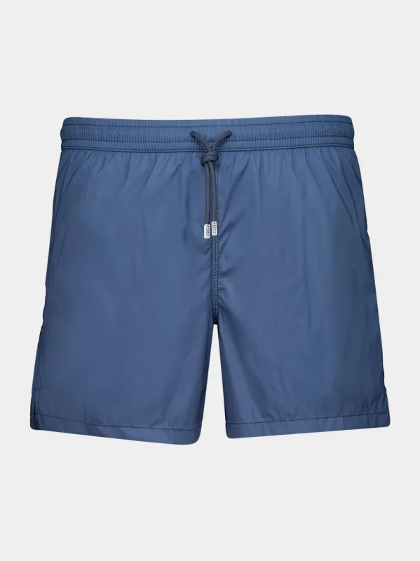 Petroleum Blue Madeira Swim Trunks made by Fedeli