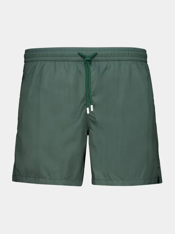 Dark Olive Green Madeira Swim Trunks made by Fedeli