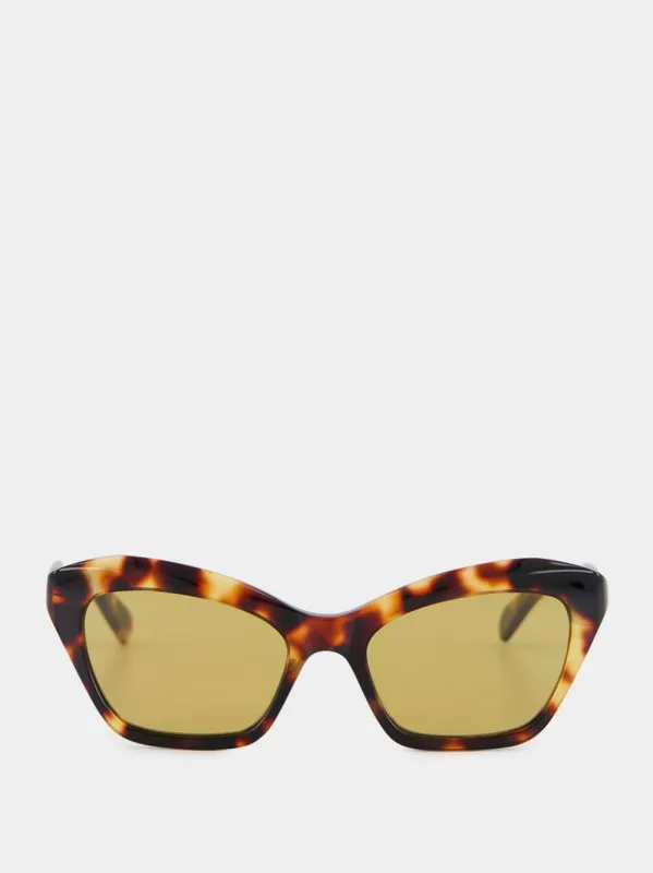 Tortoiseshell Dauphin Cat-Eye Sunglasses made by Valentino Garavani