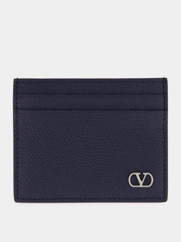 Marine Blue VLogo Card Holder made by Valentino Garavani
