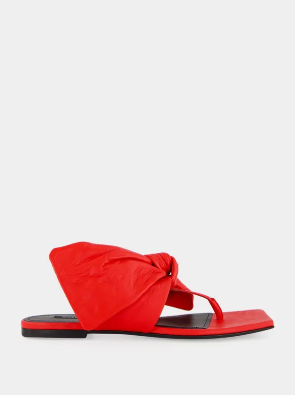Vermillon Boudoir Thongs in Nappa Leather with Bow made by Givenchy