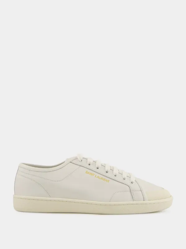Gym Low-Top Sneakers in Blanc Optique Smooth Leather made by Yves Saint Laurent