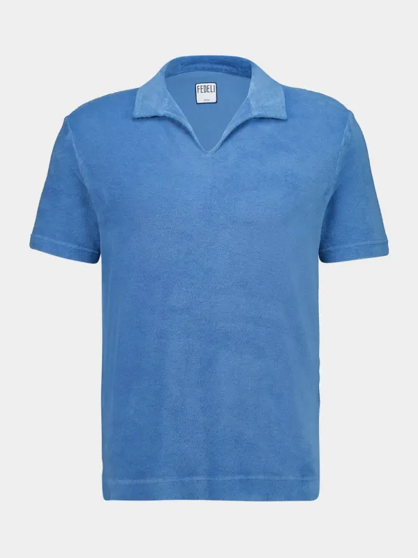 Steel Blue Peter Terry Cotton Polo made by Fedeli