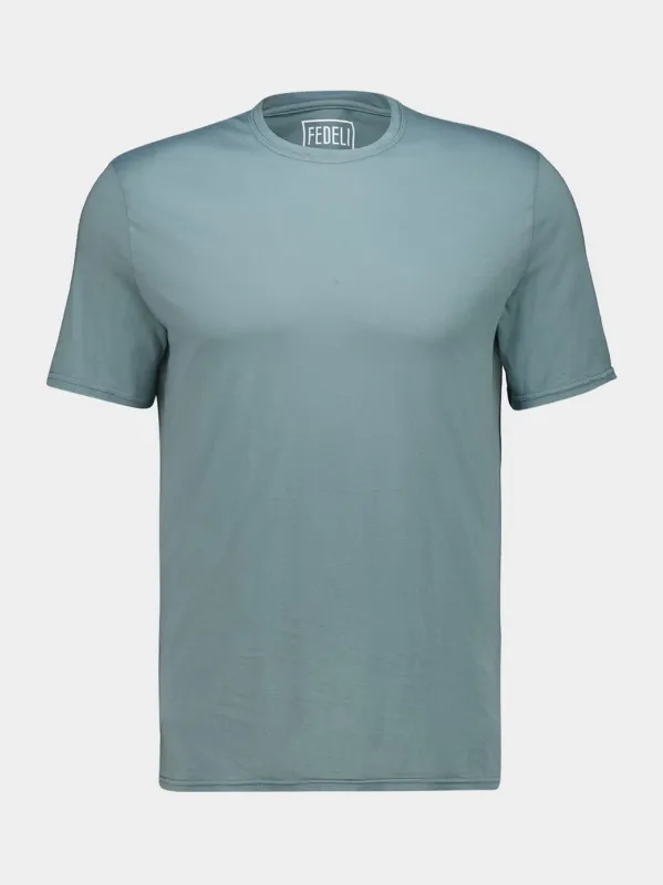 Olive Green Gary Cotton T-Shirt made by Fedeli