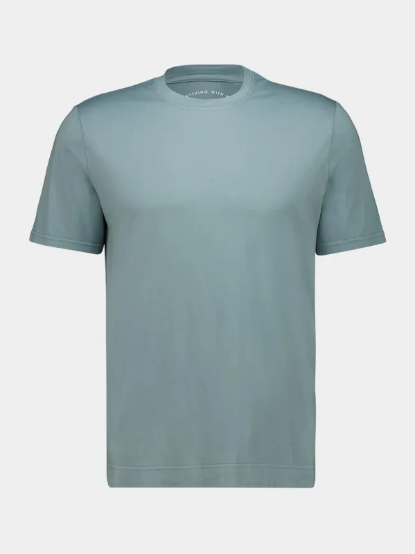 Green Knitted Cotton T-Shirt made by Fedeli