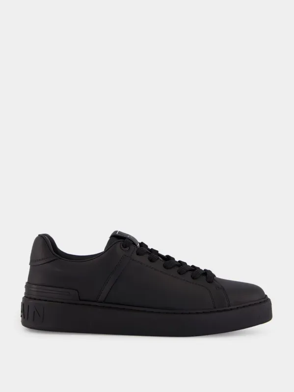 Black Calfskin B-Court Sneakers made by Balmain