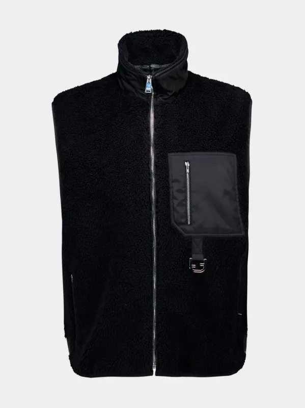 Black Virgin Wool Teddy Vest made by Fendi