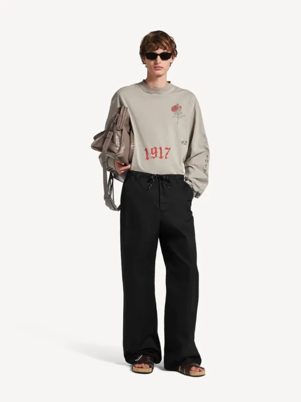 Black Relaxed Fit Cotton Chino Pants made by Balenciaga