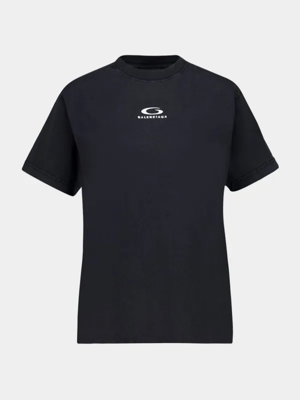 Faded Black Hybrid Cotton T-Shirt made by Balenciaga