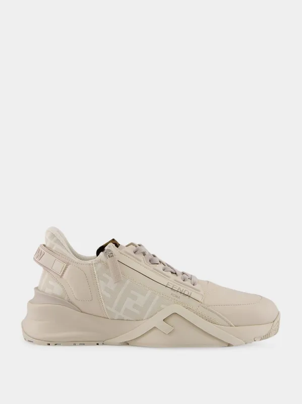 Flow White Low-Top Sneakers made by Fendi