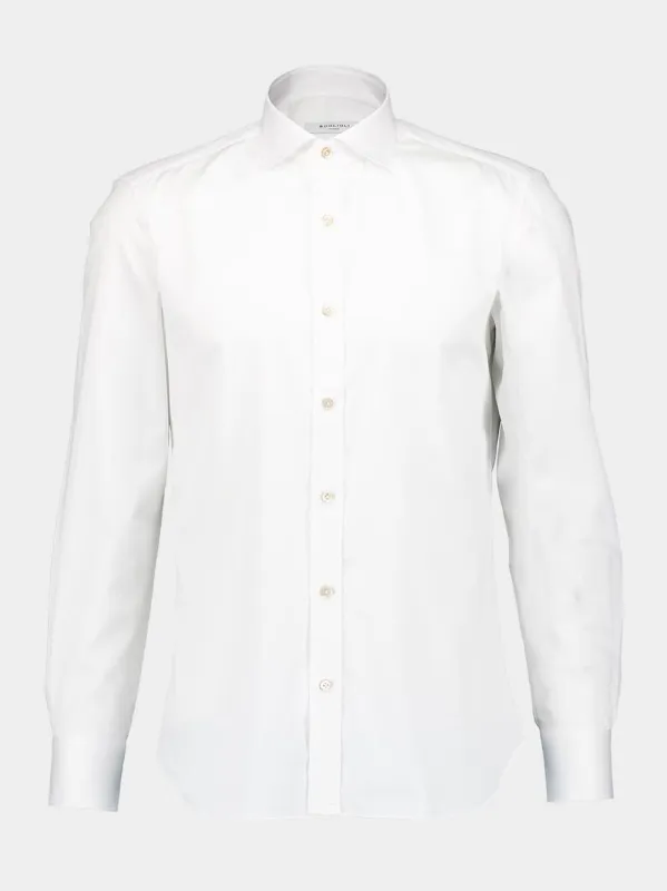 White Yarn Dyed Cotton Shirt made by Boglioli