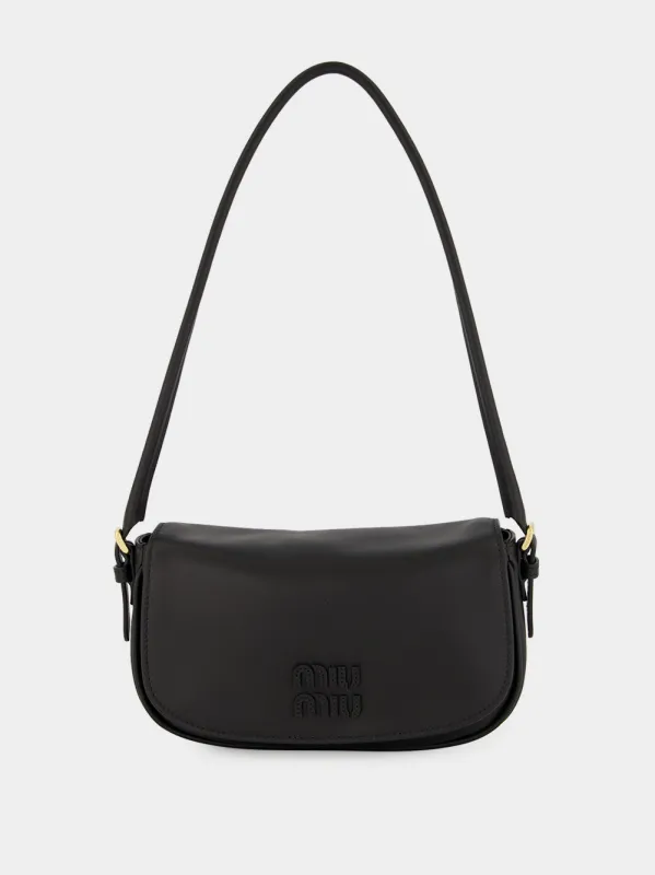 Black Leather Shoulder Bag made by Miu Miu