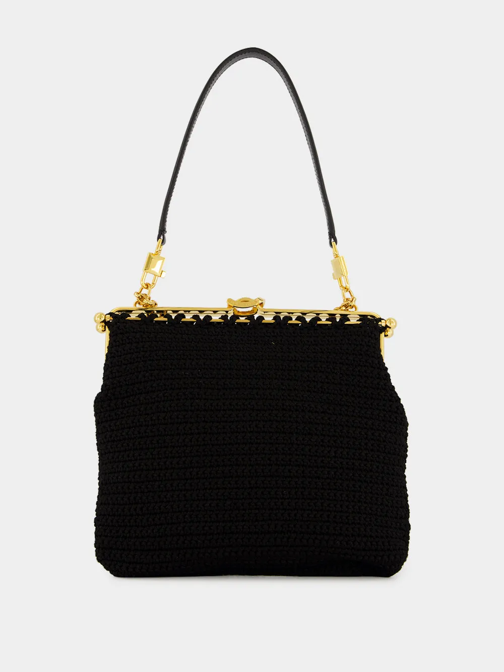 Black Dina Crochet Shoulder Bag sold by Fashion Clinic product image thumbnail 4