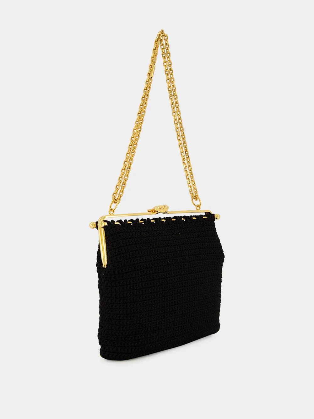 Black Dina Crochet Shoulder Bag sold by Fashion Clinic product image thumbnail 5