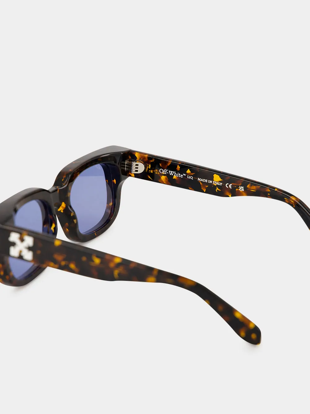 Havana and Blue Square Acetate Sunglasses sold by Fashion Clinic product image thumbnail 4