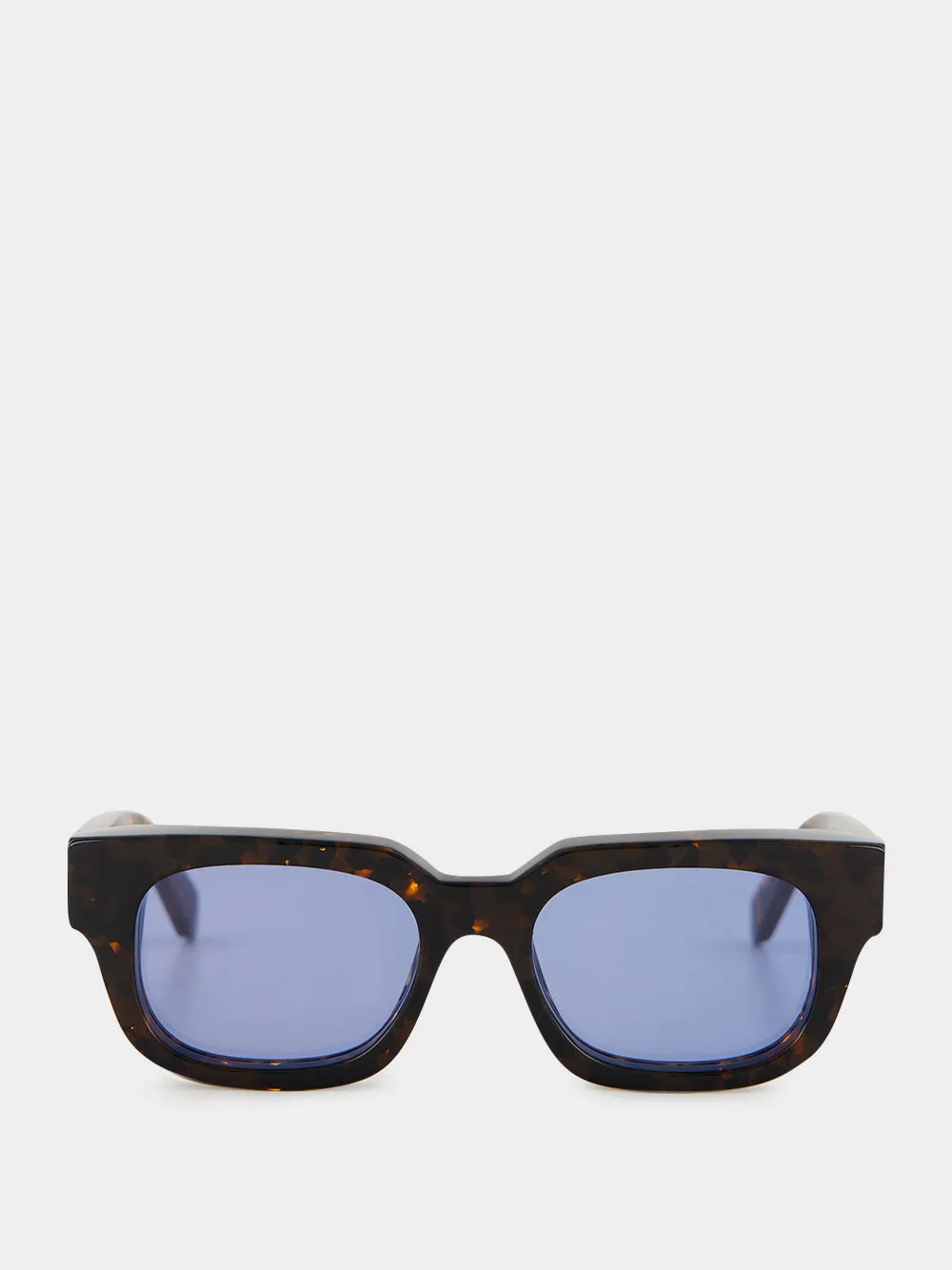 Havana and Blue Square Acetate Sunglasses sold by Fashion Clinic