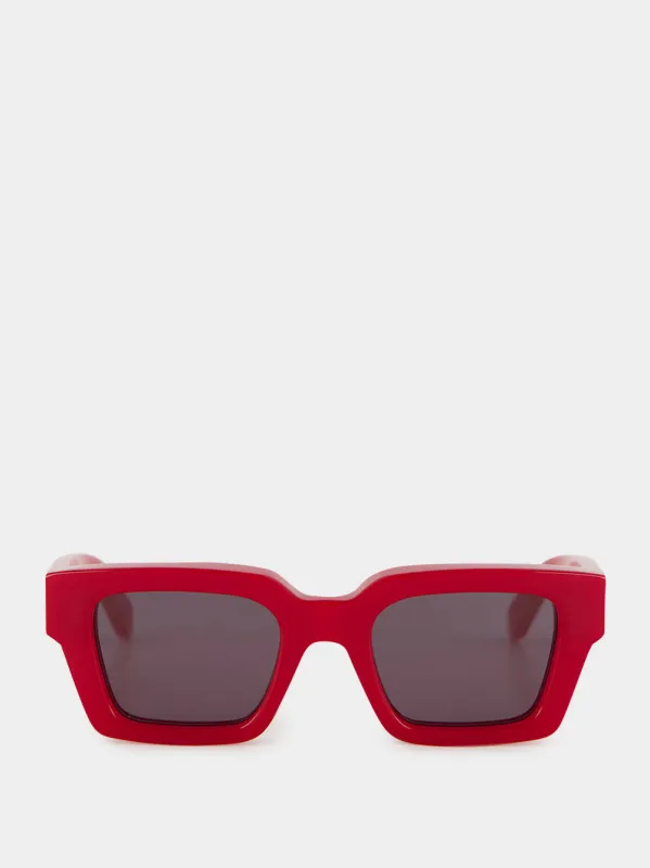 Red Virgil Square Sunglasses made by Off-White