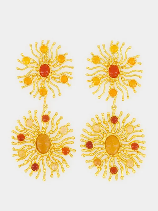 Orange Sunshine Carnelian Earrings made by Fashion Clinic
