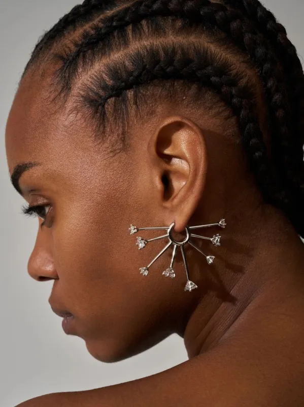 Silver Kismet Zircon Hoops made by Panconesi