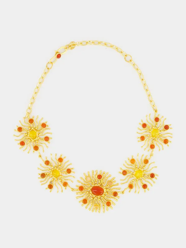 Orange Sunshine Carnelian Necklace made by Fashion Clinic