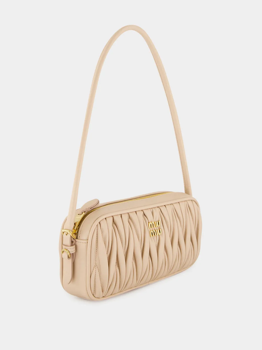 Powder Pink Matelassé Nappa Shoulder Bag sold by Fashion Clinic product image thumbnail 2