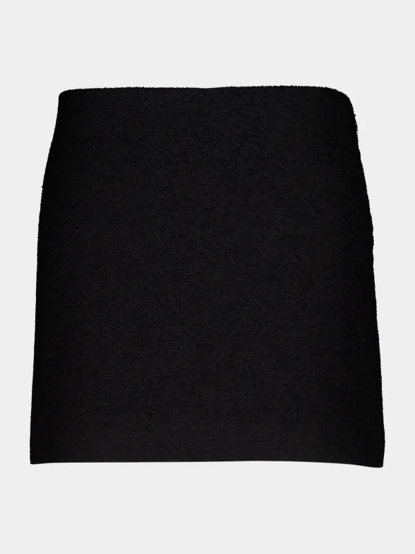Black Bouclé Wool Mini Skirt made by Fendi