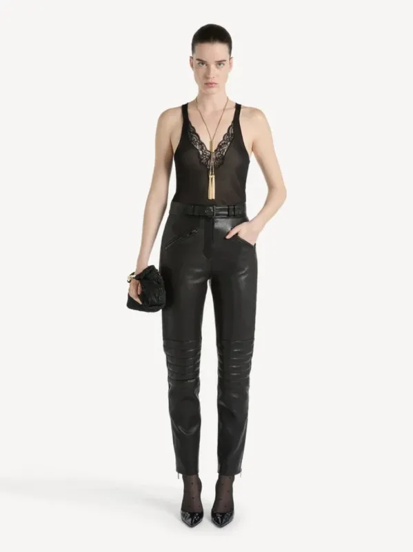 Black Lace-Trim Knit Vest Top made by Balmain