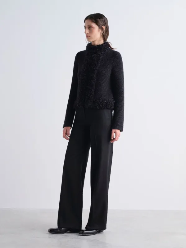 Black Mohair and Wool Jacket made by Fendi