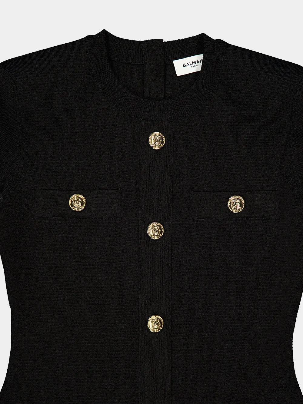 Black Milano Buttoned Bodycon Dress sold by Fashion Clinic product image thumbnail 3