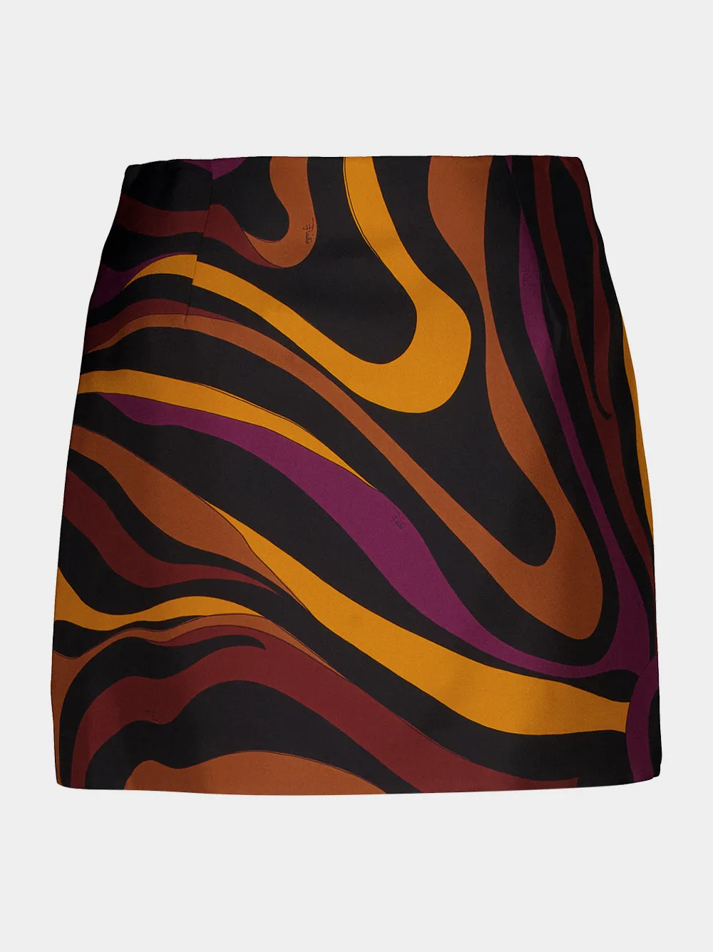 Bordeaux and Gold Marmo Print Silk Skirt sold by Fashion Clinic product image thumbnail 4