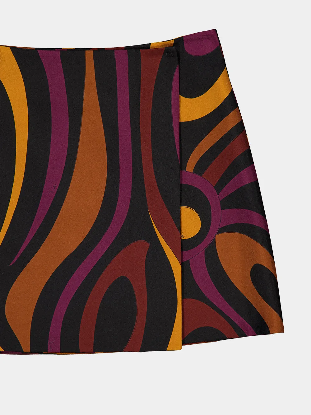 Bordeaux and Gold Marmo Print Silk Skirt sold by Fashion Clinic product image thumbnail 5