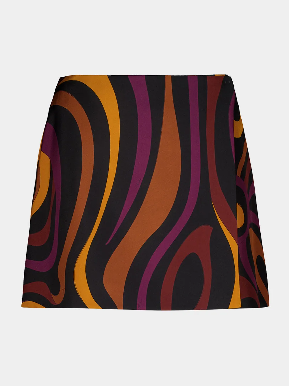 Bordeaux and Gold Marmo Print Silk Skirt sold by Fashion Clinic product image thumbnail 2