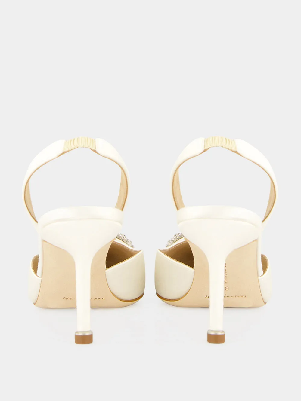 Cream Hangisli Satin Jewel Slingback Pumps sold by Fashion Clinic product image thumbnail 5