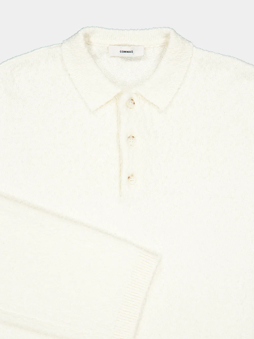 White Boxy Cotton Polo Knit sold by Fashion Clinic product image thumbnail 5