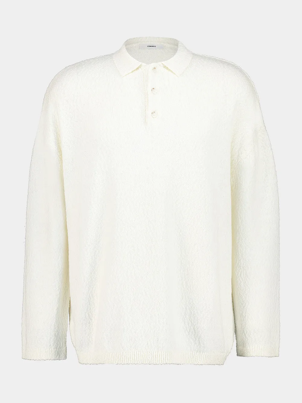 White Boxy Cotton Polo Knit sold by Fashion Clinic product image thumbnail 2