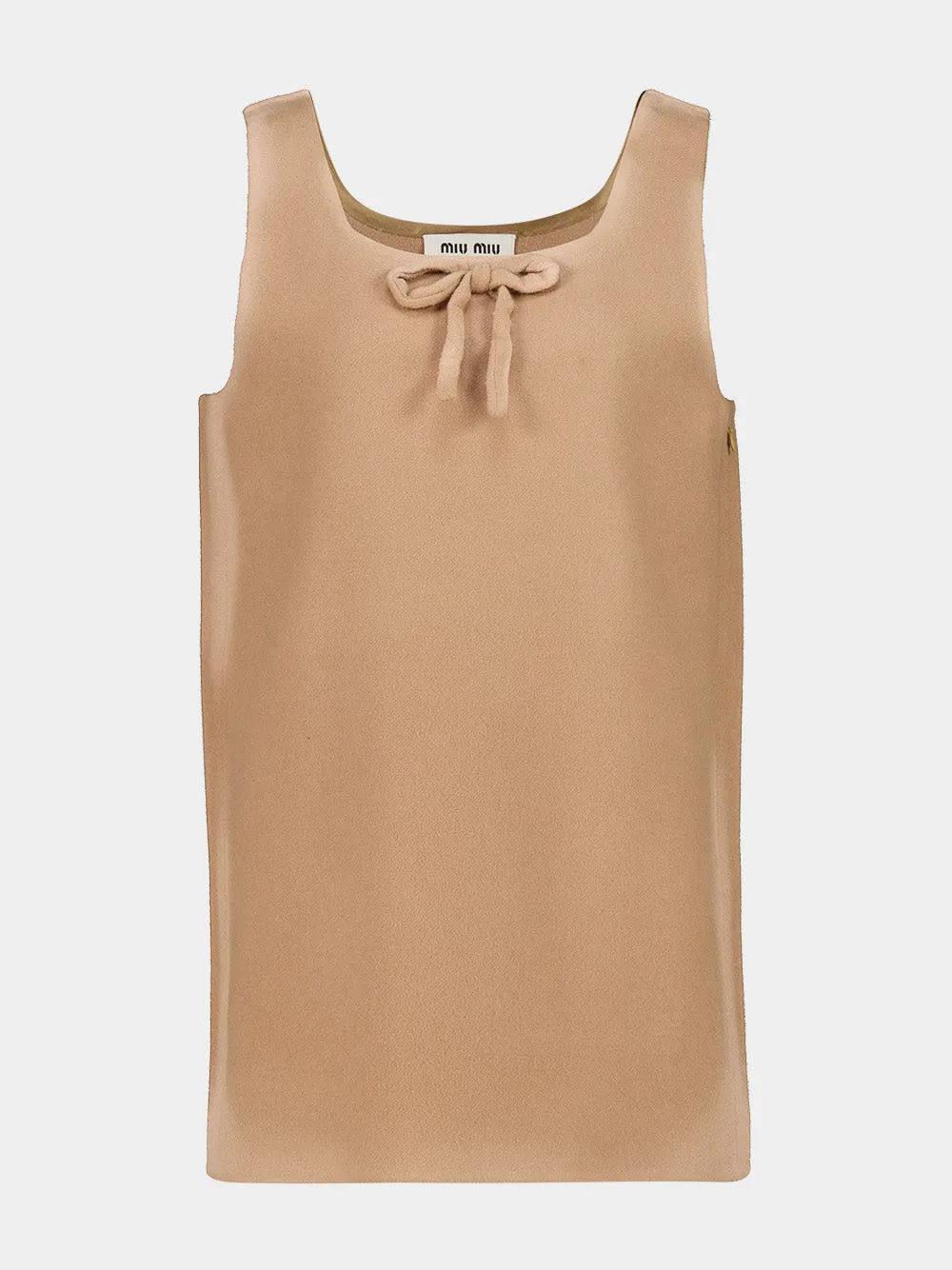 Hazelnut Waxed Double Wool Mini Dress sold by Fashion Clinic product image thumbnail 2