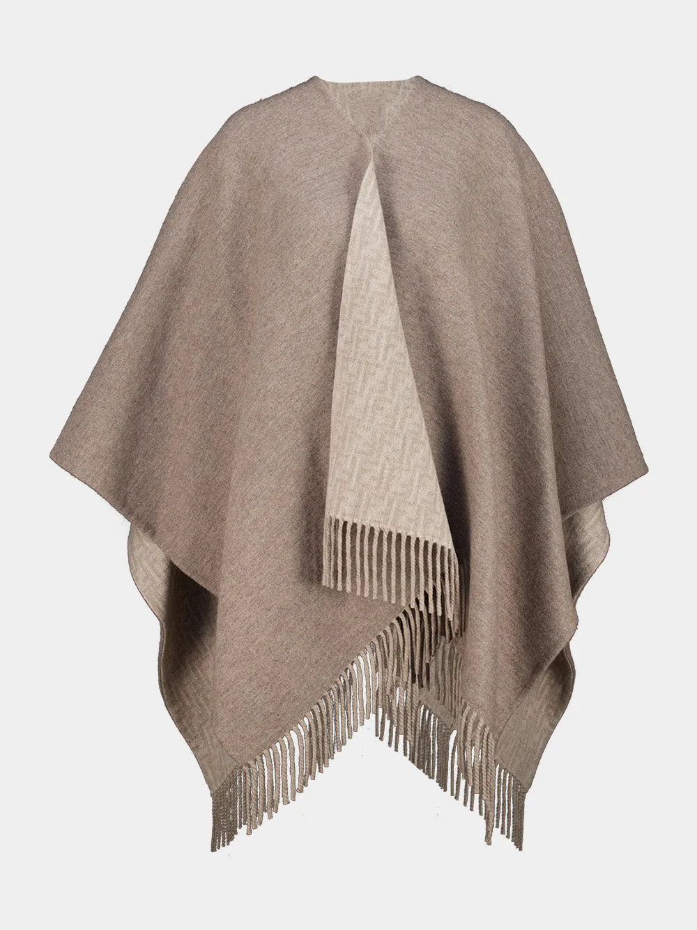 Dove Grey FF Wool and Cashmere Poncho sold by Fashion Clinic