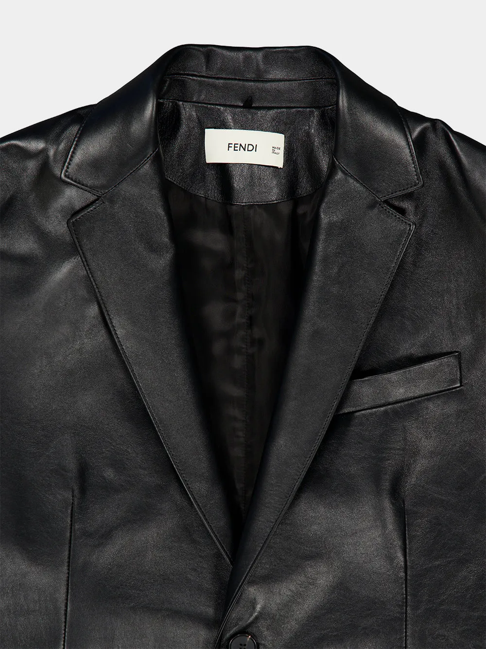 Black Nappa Leather Blazer sold by Fashion Clinic product image thumbnail 3