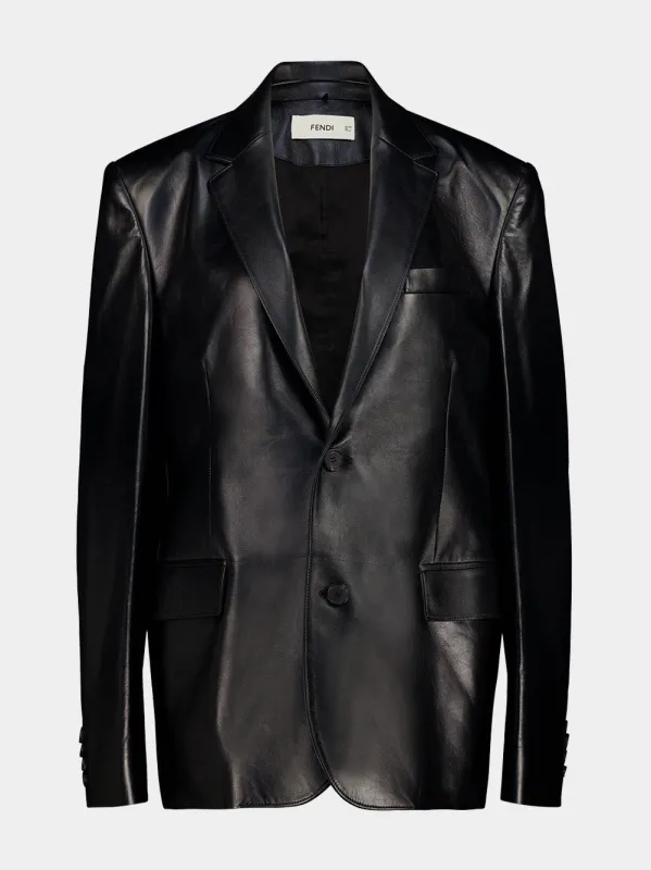 Black Nappa Leather Blazer made by Fendi