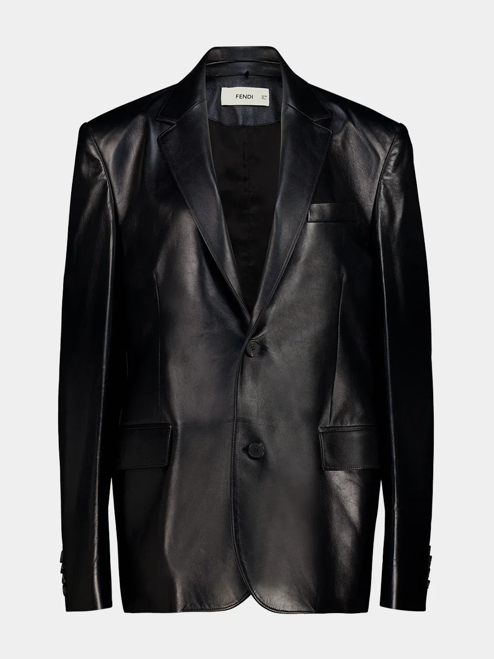 Black Nappa Leather Blazer sold by Fashion Clinic