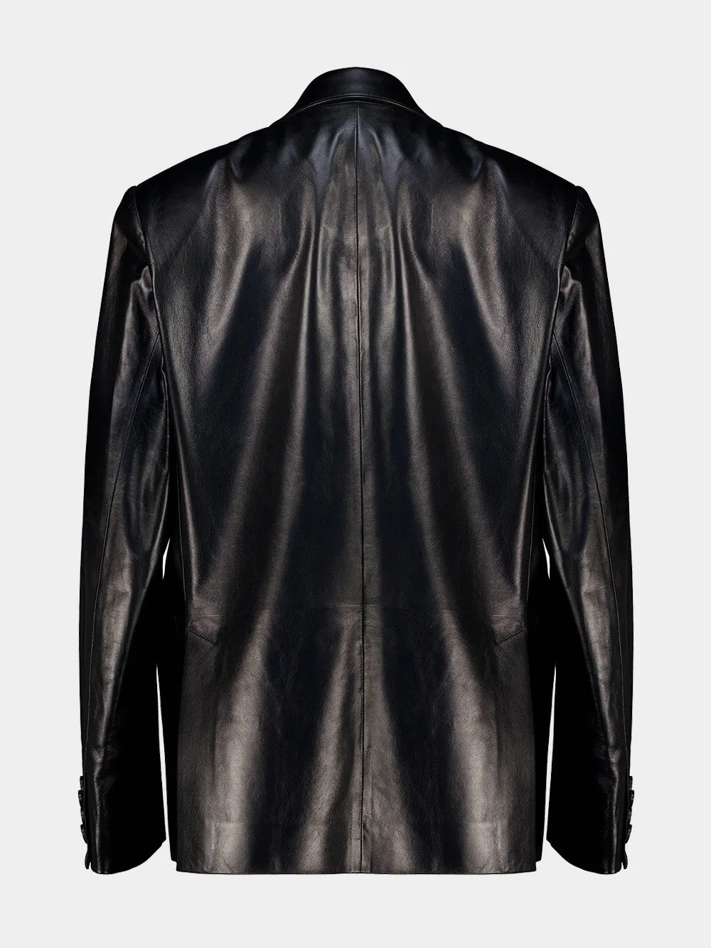 Black Nappa Leather Blazer sold by Fashion Clinic product image thumbnail 2