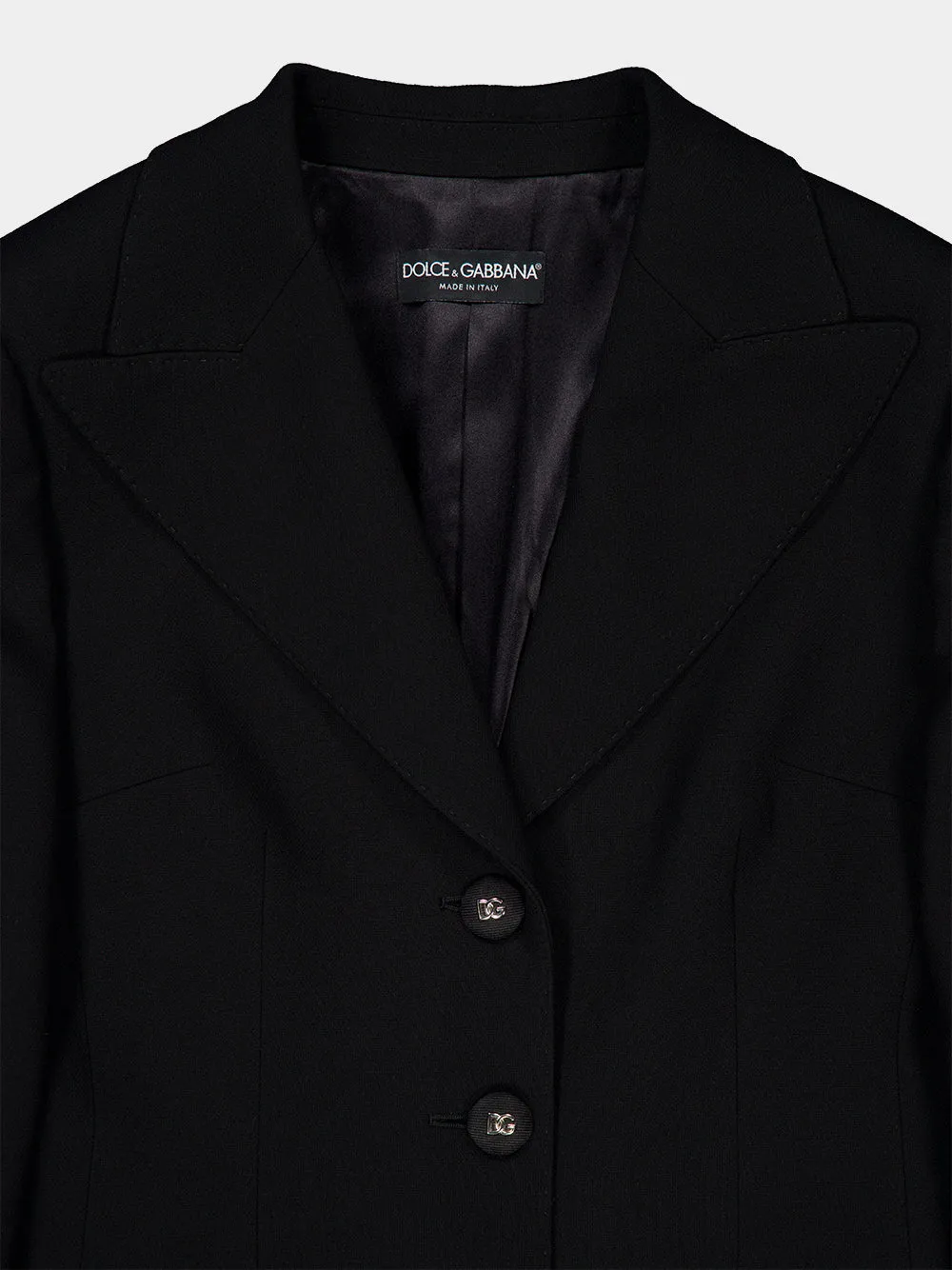 Black Double Wool Crêpe Blazer sold by Fashion Clinic product image thumbnail 3