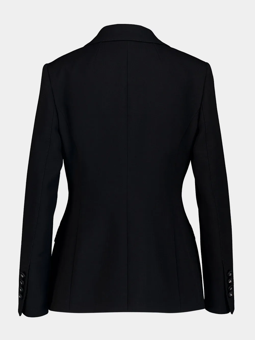 Black Double Wool Crêpe Blazer sold by Fashion Clinic product image thumbnail 2