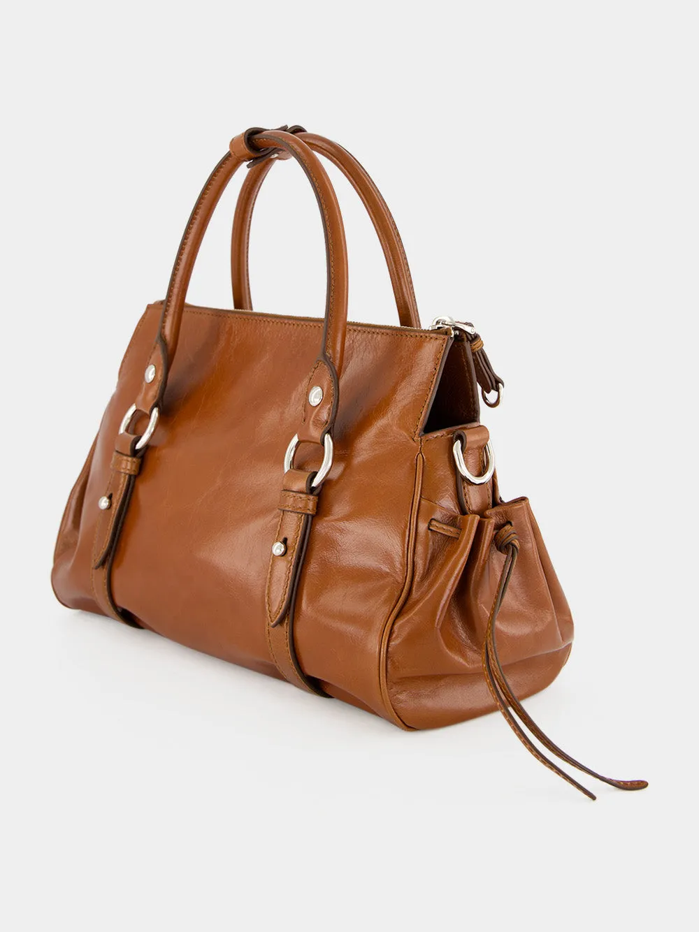 Palisander Shiny Leather Handbag sold by Fashion Clinic product image thumbnail 4